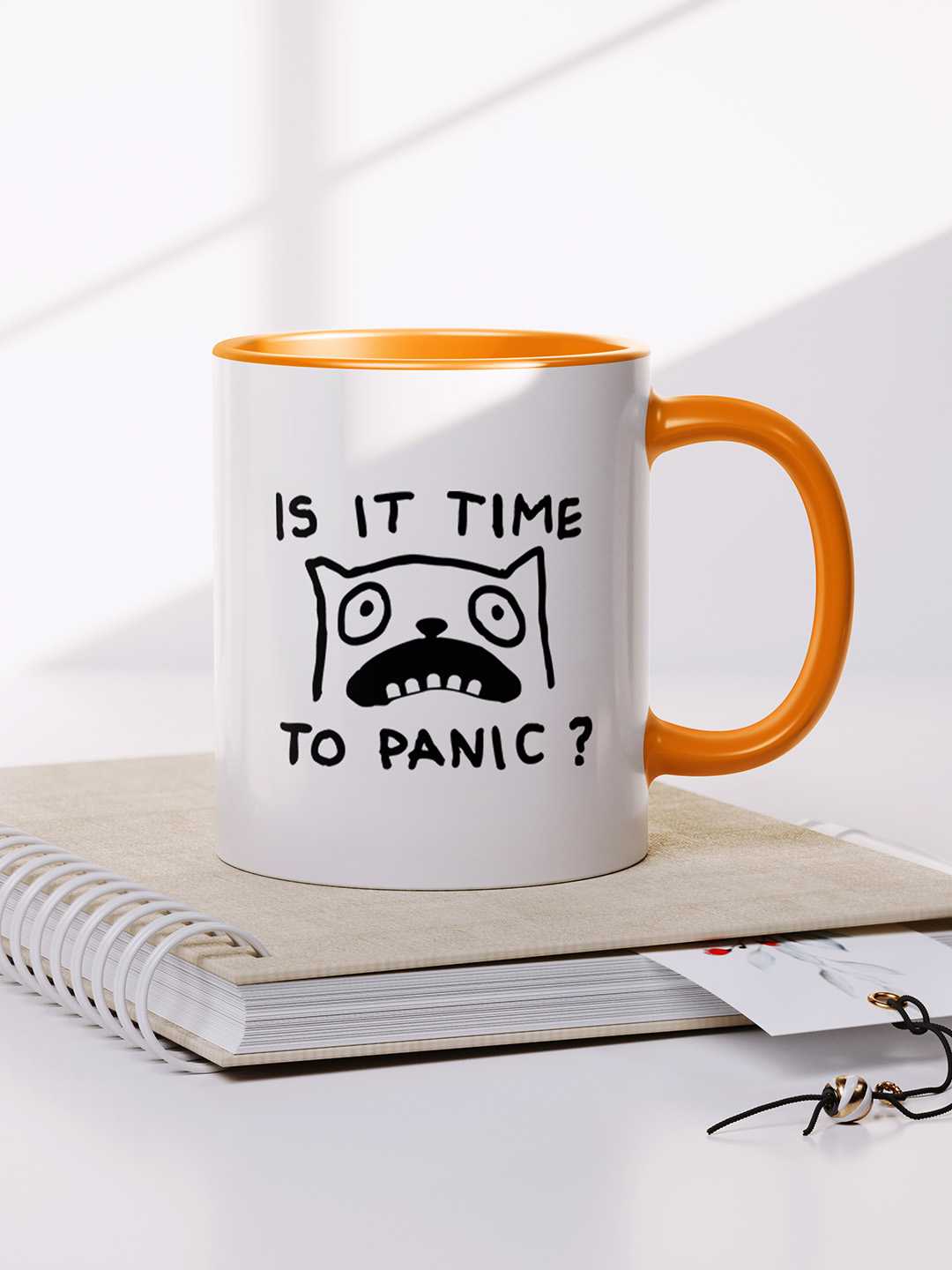 TIME TO PANIC Graphic Printed Ceramic Mug