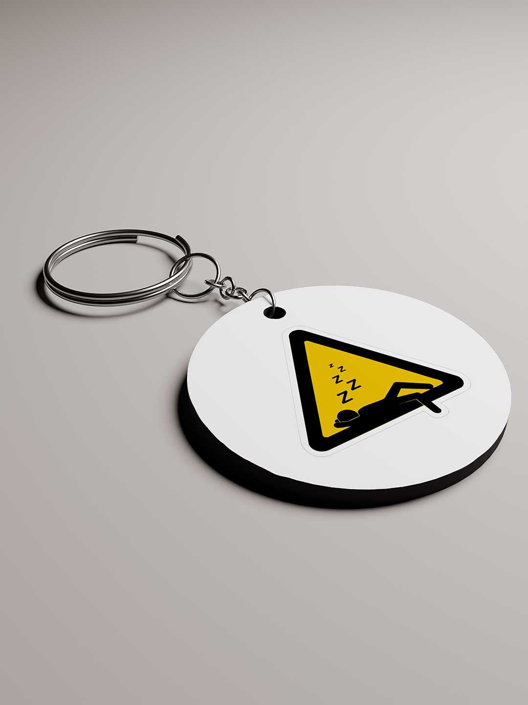 Caution: Nap Mode Graphic Keychain