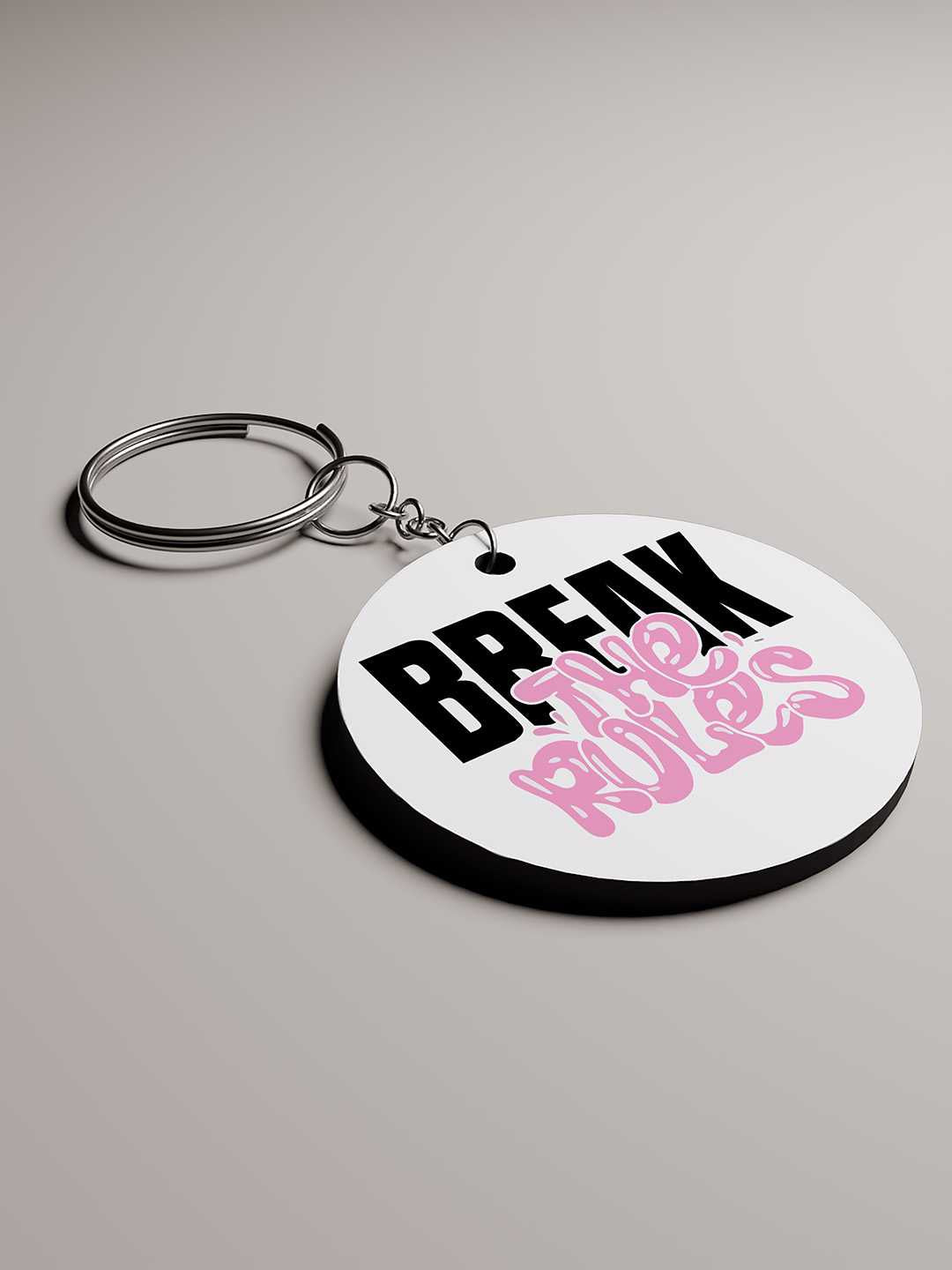 Break the Rules Graphic Keychain