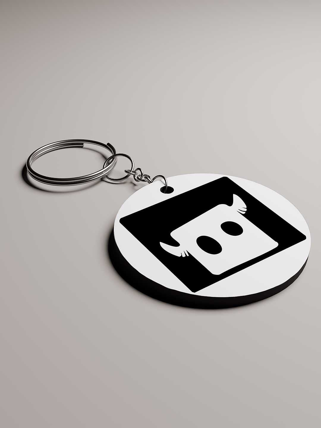 Stare Square Graphic Keychain
