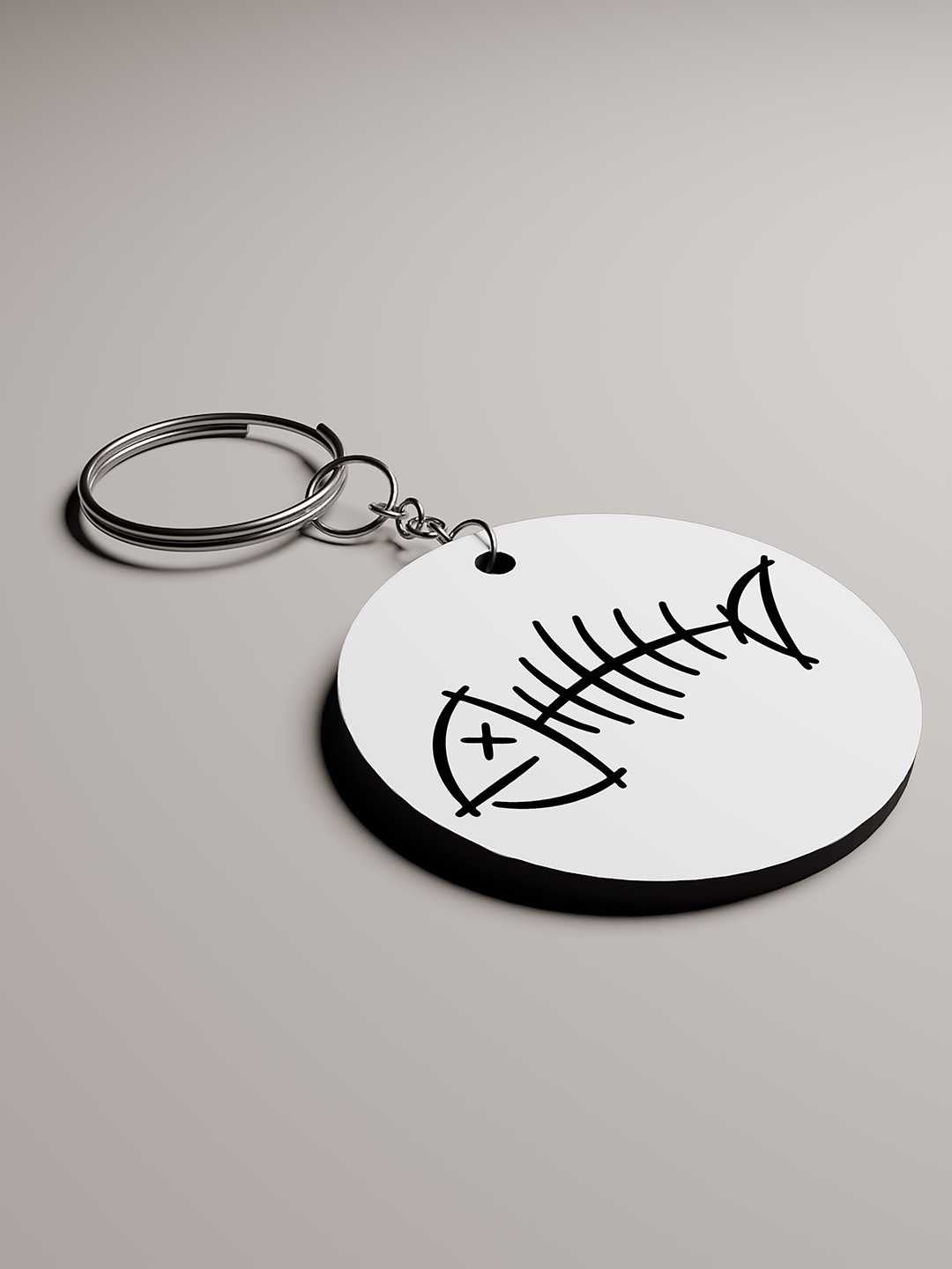 Fish Bone Graphic Keychain