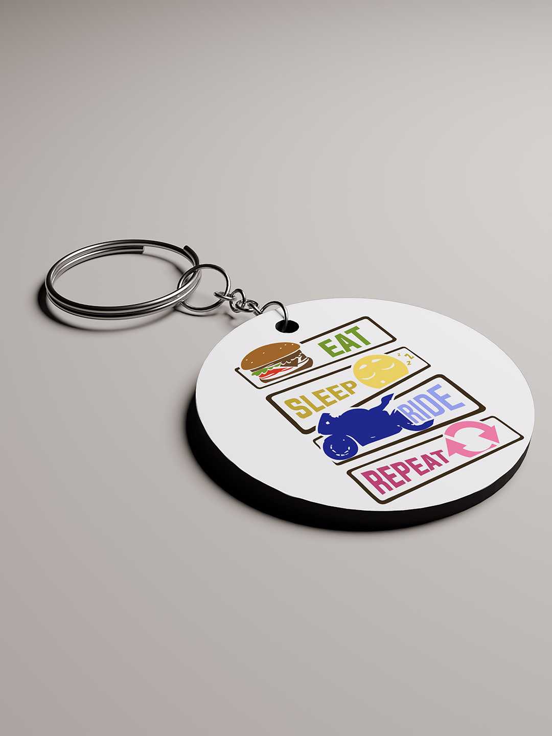 Eat.Sleep.Ride.Repeat Graphic Keychain