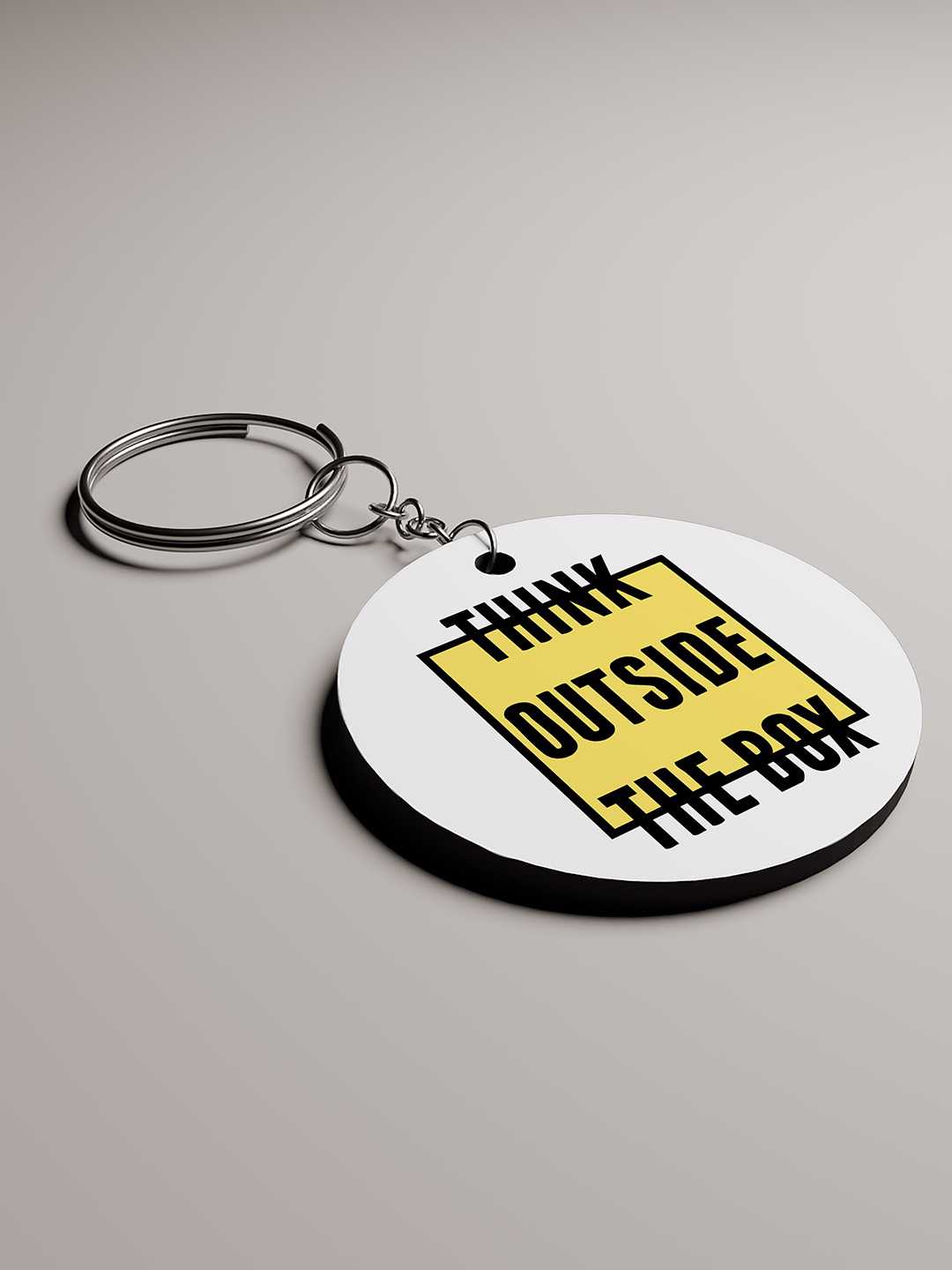 Think Outside the Box Graphic Keychain
