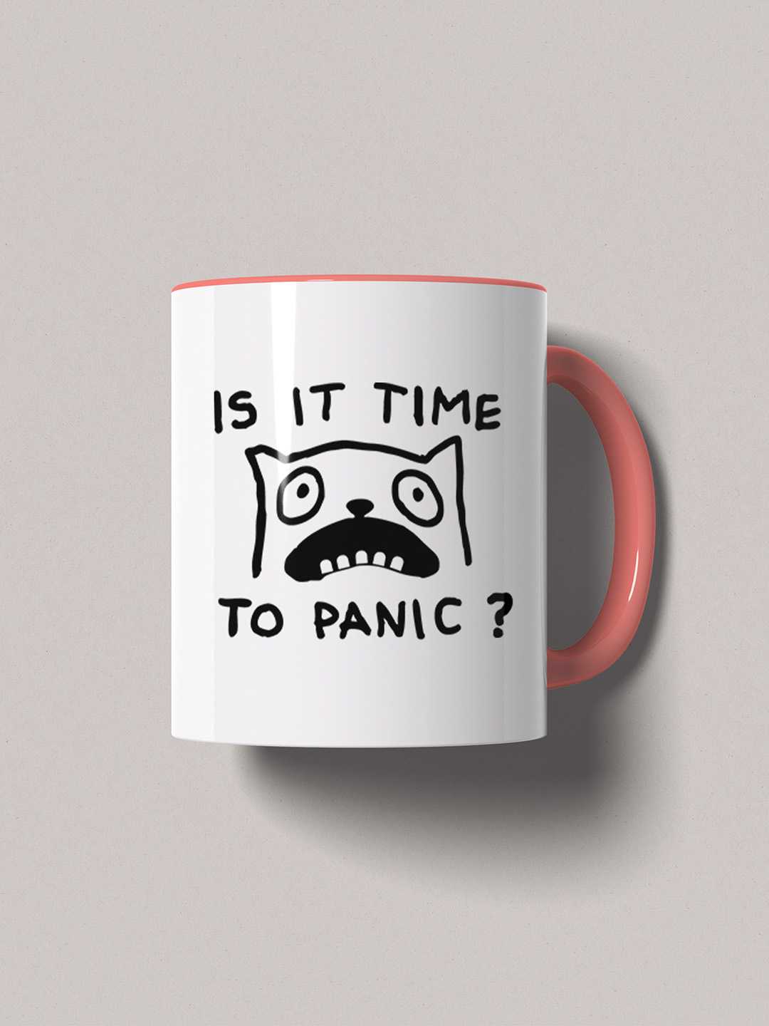 TIME TO PANIC Graphic Printed Ceramic Mug