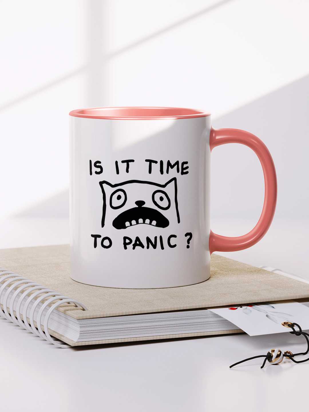 TIME TO PANIC Graphic Printed Ceramic Mug