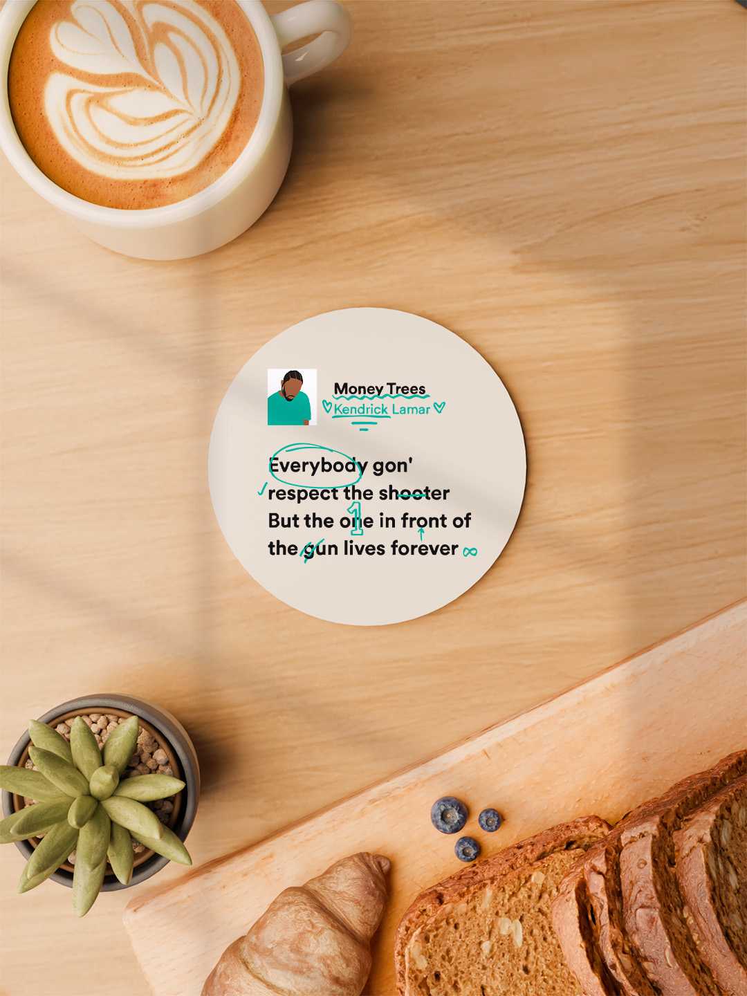 Kendrick Lamar Graphic Coasters - Pack of 6