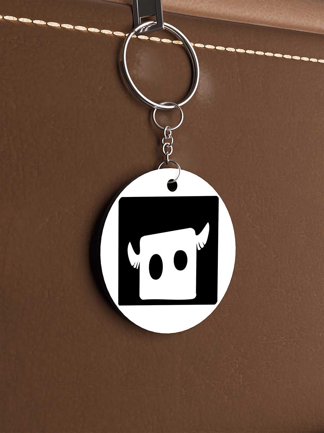 Stare Square Graphic Keychain