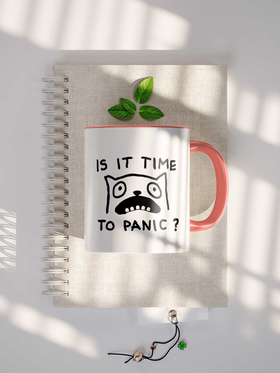 TIME TO PANIC Graphic Printed Ceramic Mug