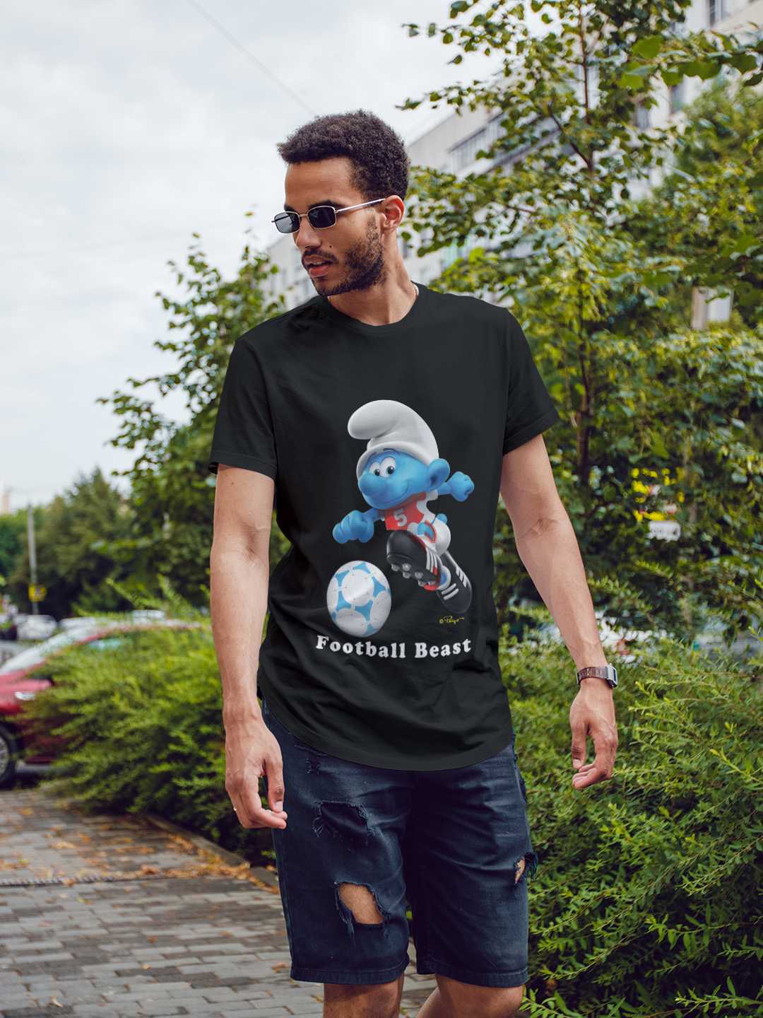 Football Beast Smurf Regular Graphic Tee