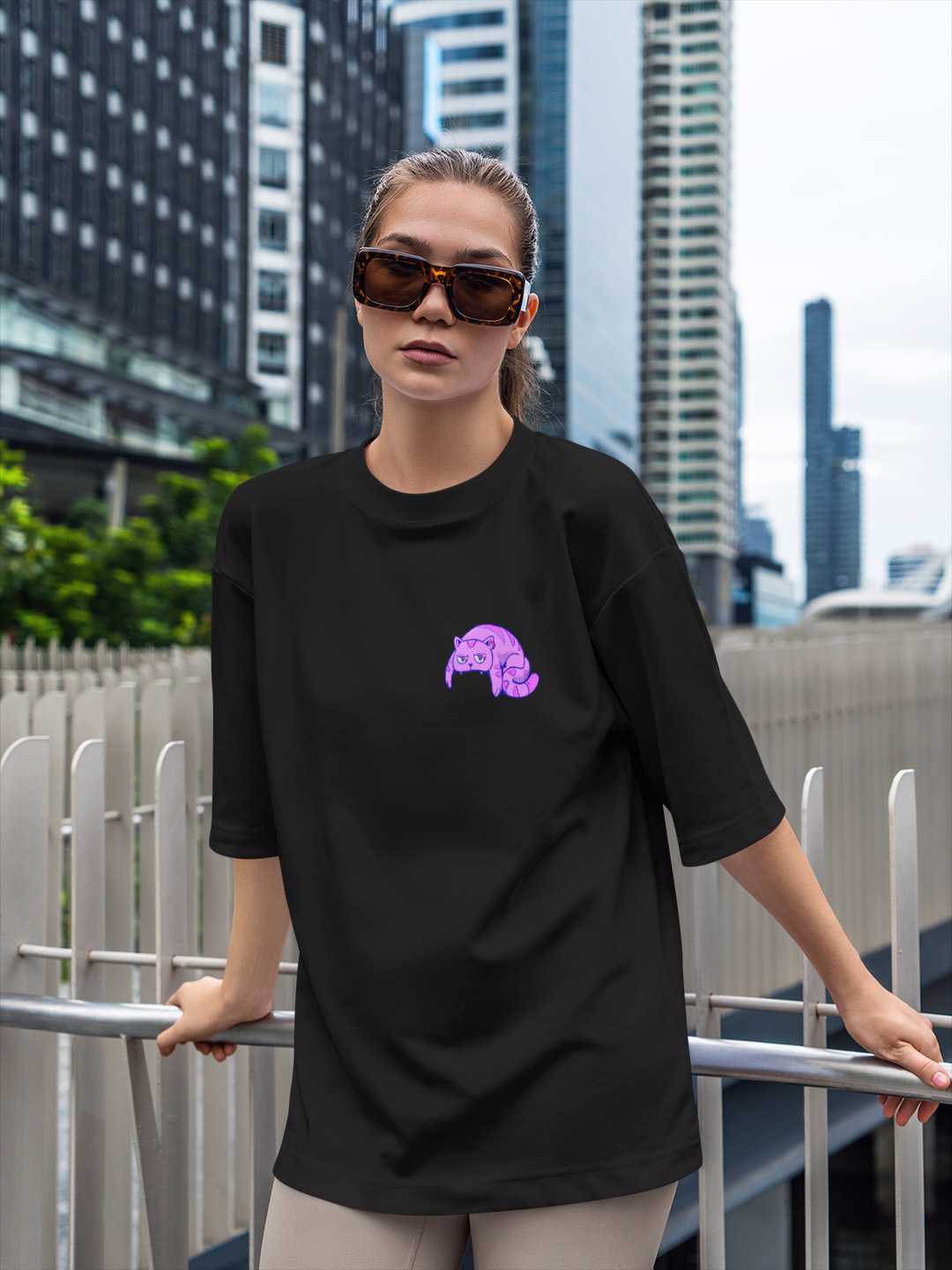 Cat Skull Oversized Tee