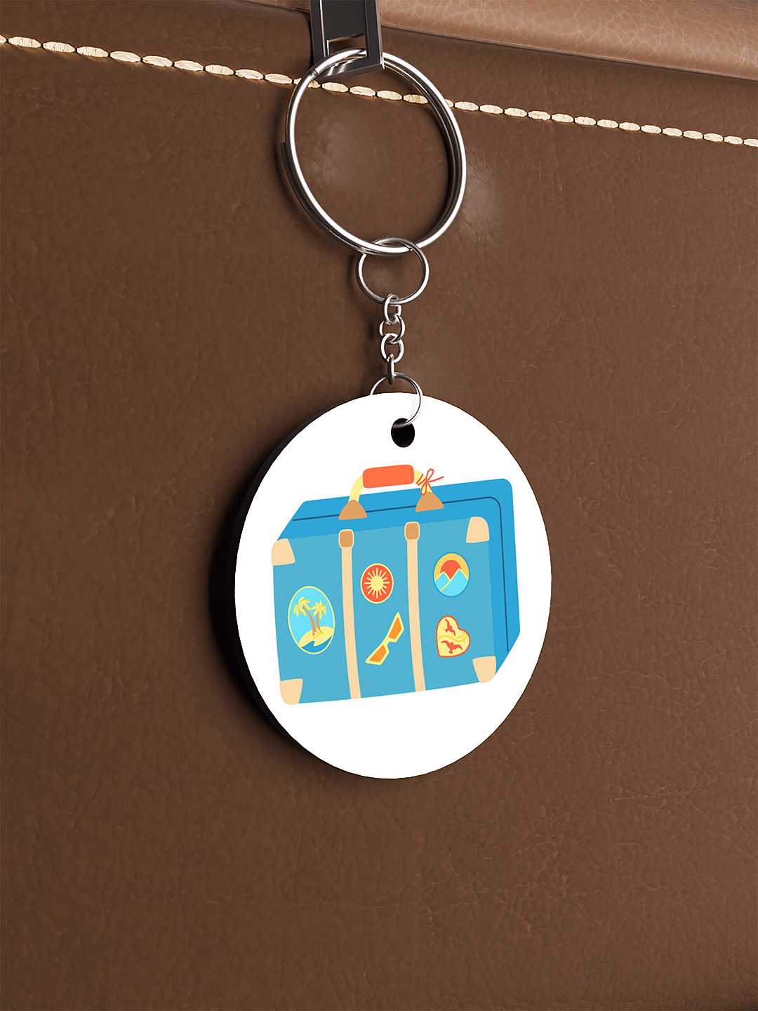 Trendy Travel Case Graphic Keychain