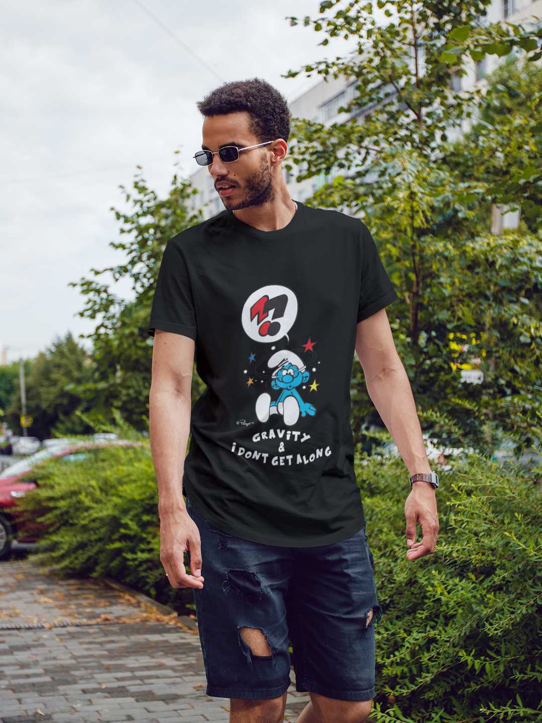 Confused Smurf Regular Graphic Tee