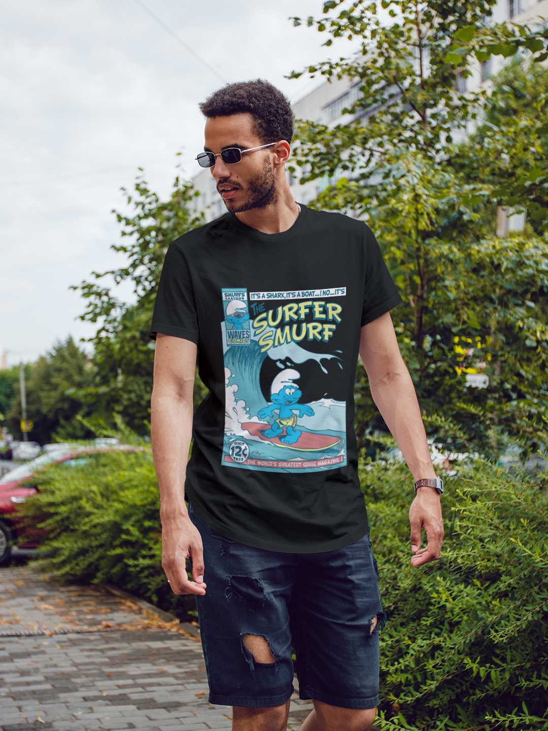 Surfer Smurf Regular Graphic Tee