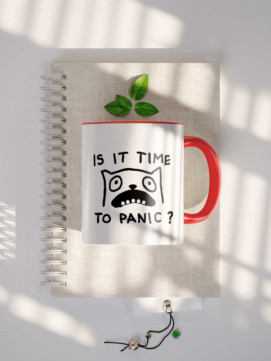 TIME TO PANIC Graphic Printed Ceramic Mug