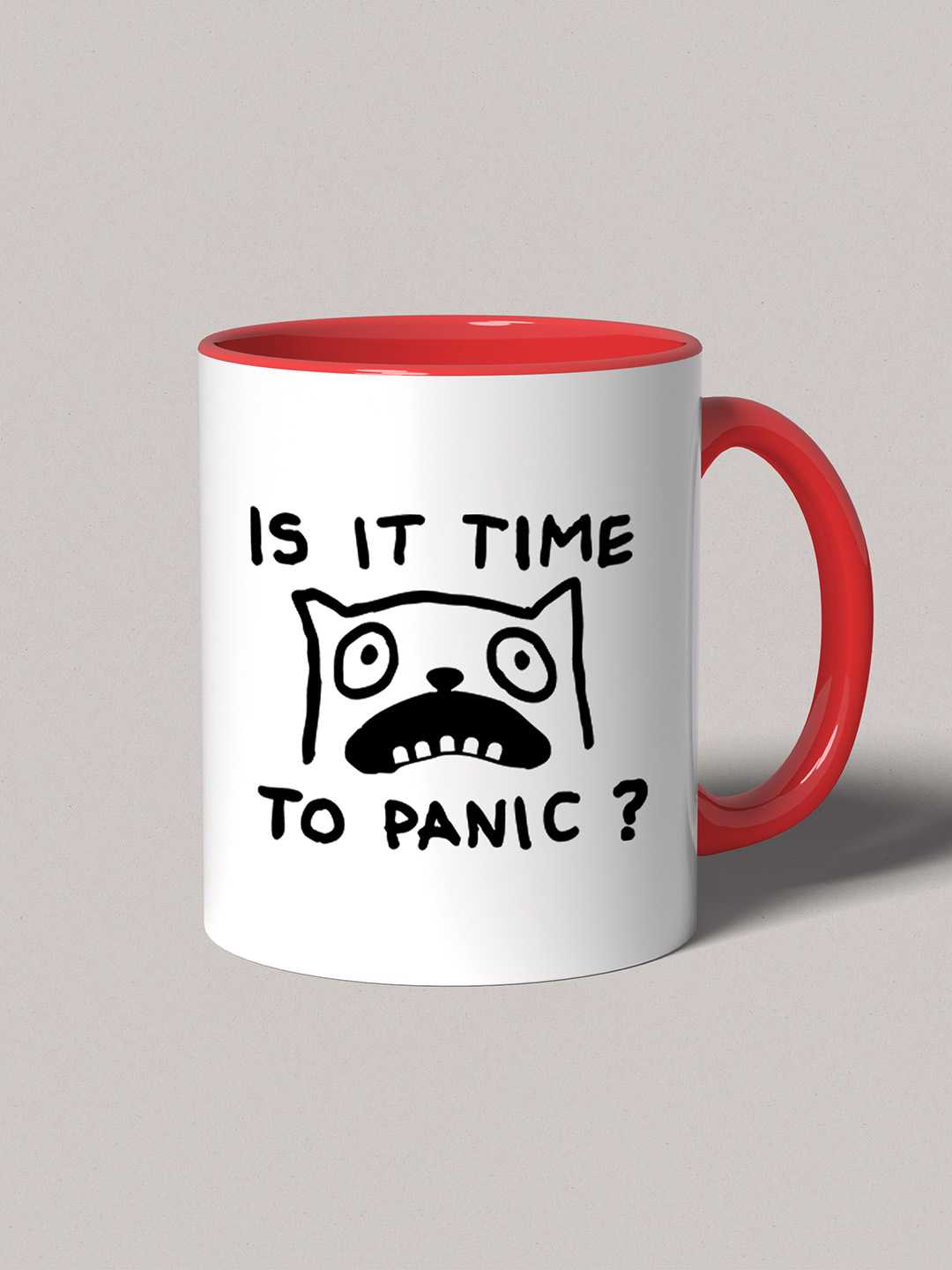 TIME TO PANIC Graphic Printed Ceramic Mug