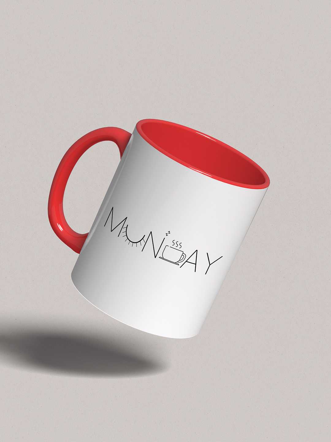 MONDAY Graphic Printed Ceramic Mug