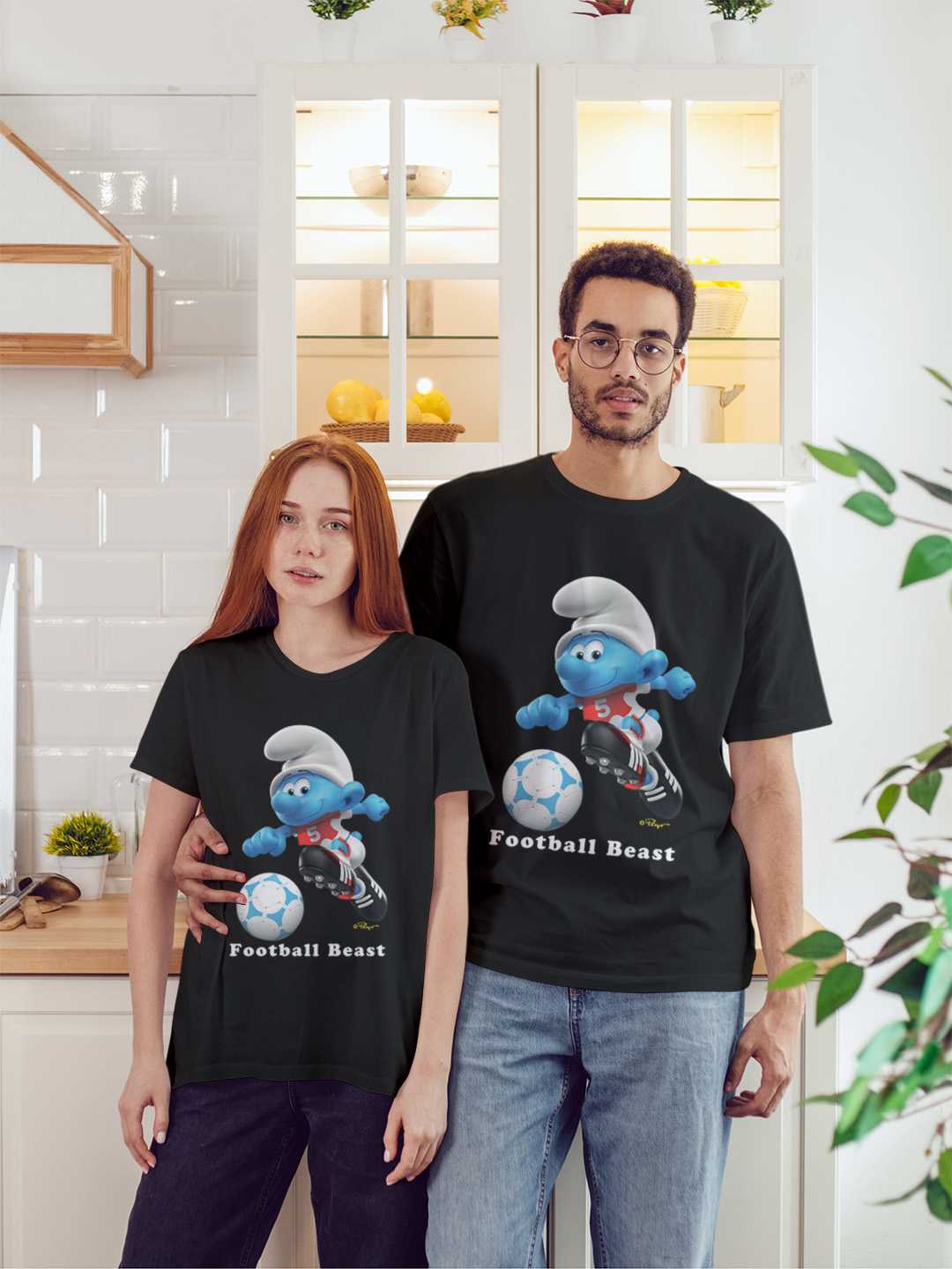 Football Beast Smurf Regular Graphic Tee