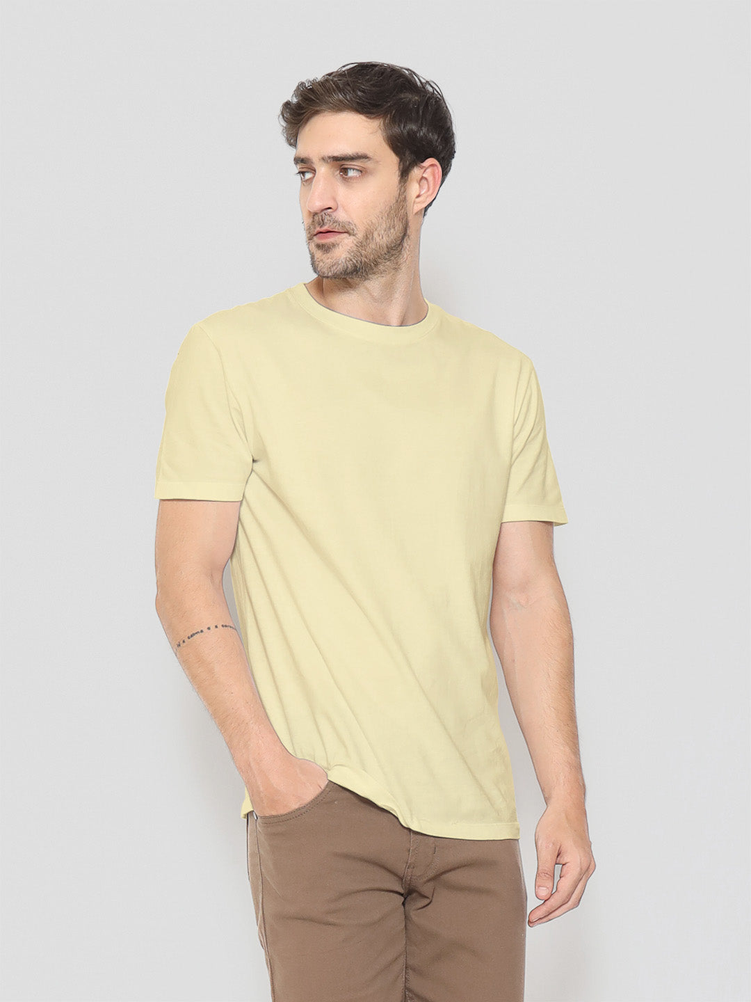 Vanilla Solid Unisex Regular Tee