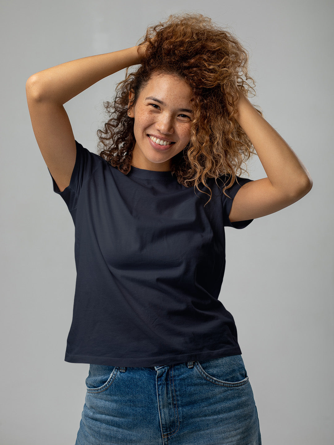 Blue Solid Unisex Regular Tee