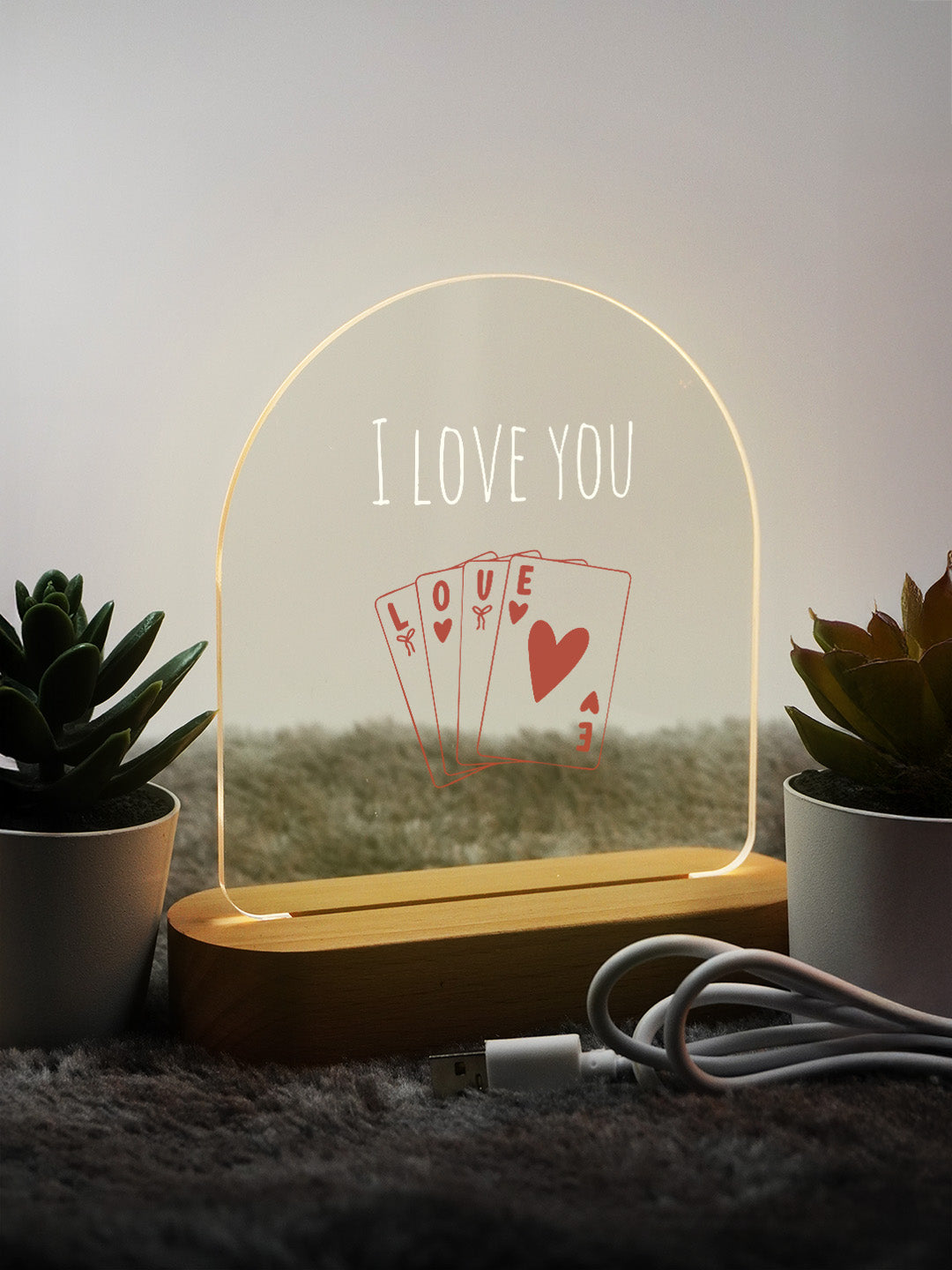 Spades of Love LED Acrylic Frame