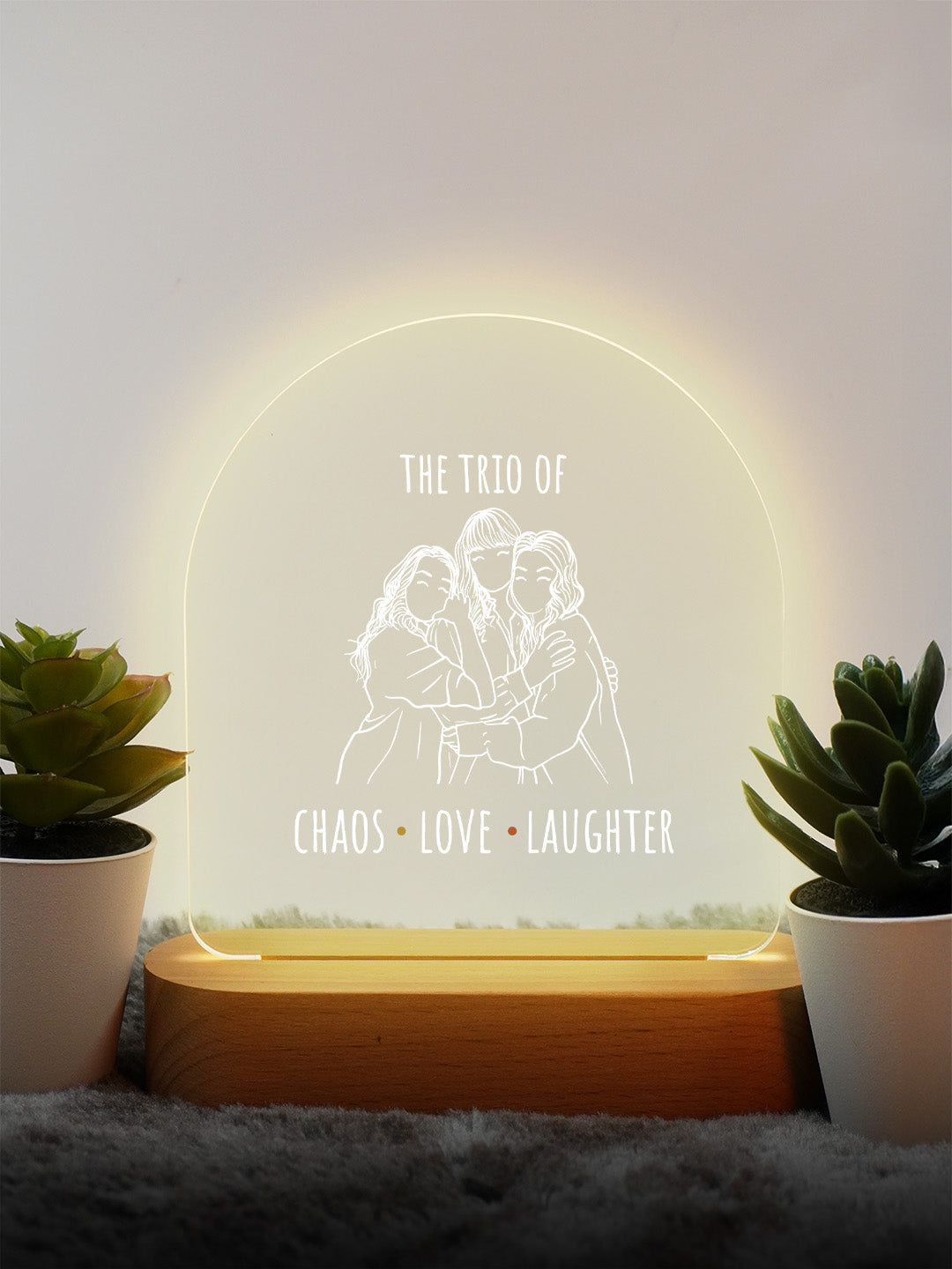 Friends Trio gifting LED Acrylic Frame