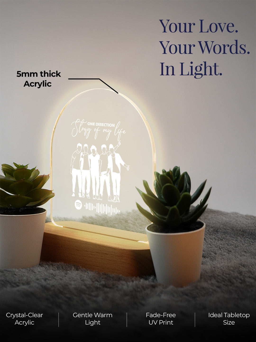 One Direction LED Acrylic Frame
